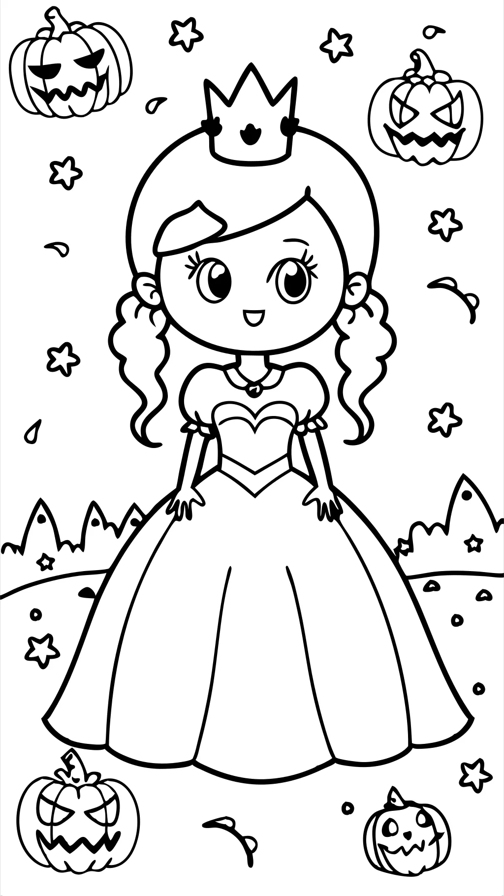 coloriages de princesse Halloween